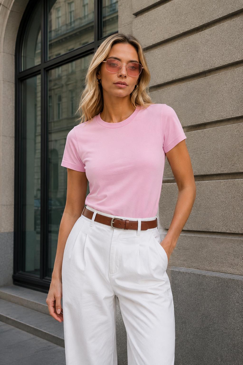 Kadın Bisiklet Yaka Body T-shirt