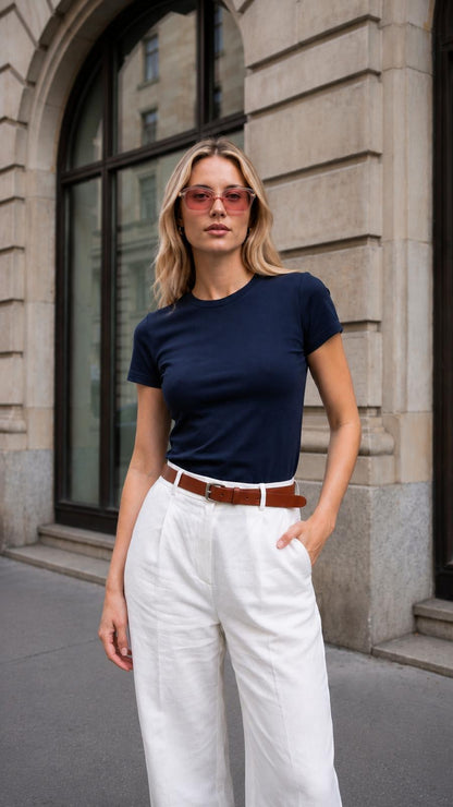 Kadın Bisiklet Yaka Body T-shirt