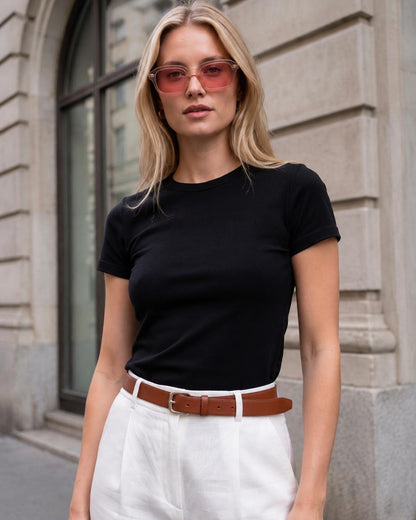 Kadın Bisiklet Yaka Body T-shirt